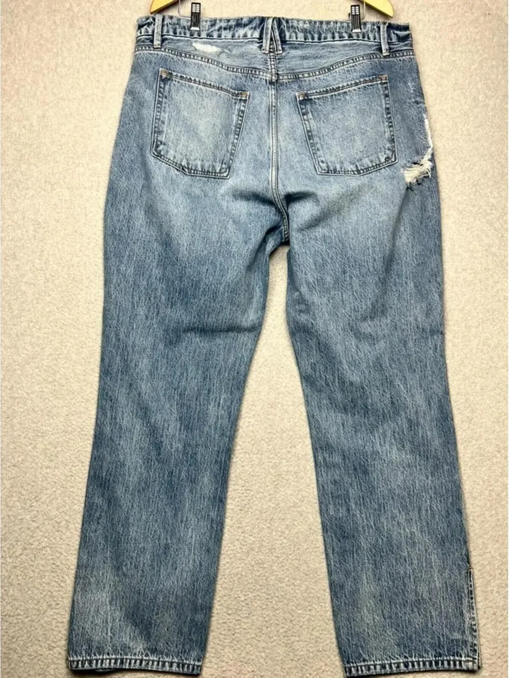 Good American Good Boy High Rise Distress Straight Leg Jeans 16 Curvy 80s